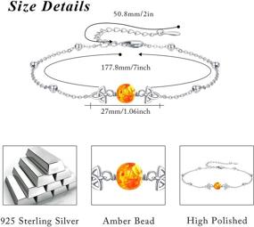 img 2 attached to Sterling Silver Celtic Bracelet with Amber Knot: Adjustable Irish Jewelry Gift for Women, Girls - Perfect for Christmas, Birthdays!