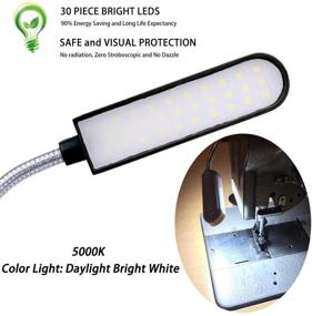 img 1 attached to Enhance Your Workstation: EVISWIY Sewing Machine Light LED Lighting (30LEDs) 6 Watt - 2 Pack, with Flexible Gooseneck Arm and Magnetic Mounting Base
