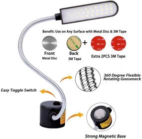 img 3 attached to Enhance Your Workstation: EVISWIY Sewing Machine Light LED Lighting (30LEDs) 6 Watt - 2 Pack, with Flexible Gooseneck Arm and Magnetic Mounting Base