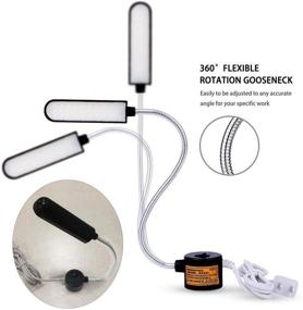 img 2 attached to Enhance Your Workstation: EVISWIY Sewing Machine Light LED Lighting (30LEDs) 6 Watt - 2 Pack, with Flexible Gooseneck Arm and Magnetic Mounting Base