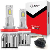 💡 lasfit h11 h8 h9 led light bulbs, h16 6000k super bright mini size easy install, enhanced lc plus-pack of 2 logo