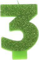 🥝 sparkling kiwi green glitter birthday candle: perfect party supply! logo