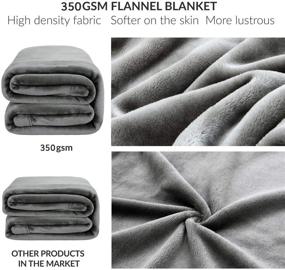 img 1 attached to 🛏️ Bedsure Queen Size Fleece Blanket 350GSM - All Season Soft Bed Blankets, 90x90 Inches, Grey