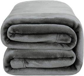 img 4 attached to 🛏️ Bedsure Queen Size Fleece Blanket 350GSM - All Season Soft Bed Blankets, 90x90 Inches, Grey