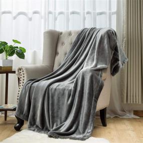 img 3 attached to 🛏️ Bedsure Queen Size Fleece Blanket 350GSM - All Season Soft Bed Blankets, 90x90 Inches, Grey