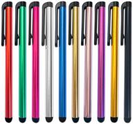 🖊️ 10-pack stylus pen set - universal capacitive touch screen styli for ipad iphone 6s 7s 8 plus kindle samsung galaxy note s6 edge s8 plus tablet, 10 vibrant colors logo