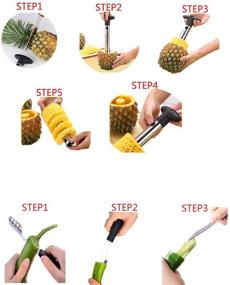 img 2 attached to 🍋 Yamesu 4-Piece Kitchen Gadget Bundle: Pineapple Corer Peeler Slicer, Lemon Press Squeezer, Apple Corer Remover, Jalapeno Pepper Corer - Essential Tools for Efficient Food Prep