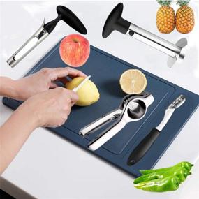 img 3 attached to 🍋 Yamesu 4-Piece Kitchen Gadget Bundle: Pineapple Corer Peeler Slicer, Lemon Press Squeezer, Apple Corer Remover, Jalapeno Pepper Corer - Essential Tools for Efficient Food Prep