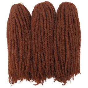 img 4 attached to 🤩 Косички африканского стиля из синтетических волос Afro Kinky Twist на крючке, 18 дюймов: Завитые косички Сенегале (#350) - Волосы Марли Брейд, Косички из крючковых волос