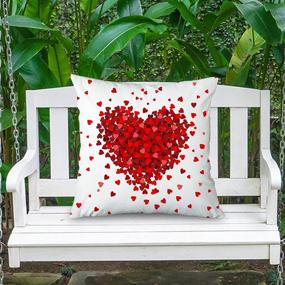 img 1 attached to Toobaso Valentines Red Heart Pillow Decorative Valentine