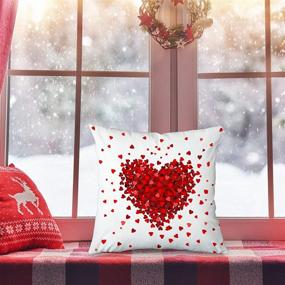 img 3 attached to Toobaso Valentines Red Heart Pillow Decorative Valentine