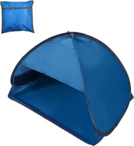 img 4 attached to 🏖️ Compact Sun Shelter – Portable Pop Up Tent for Beach, Camping, Indoor Sleeping, Small Pet, Office Use – Instant Sun Shade Canopy with Phone Stand