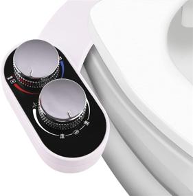 img 4 attached to TOPHONIEX Non-Electric Bidet Toilet Seat Attachment with Cold and Hot Water Spray - Mechanical Self Cleaning Nozzle, Pressure Controls Included