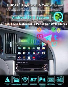 img 3 attached to 🚗 EinCar Android 10.0 Car Stereo Single Din DVD Player with Bluetooth GPS Navigation, Quad Core 1GB RAM 32GB ROM, Car AM/FM Audio Radio with 7" Capacitive Touch Screen, 1080P WiFi Mirror Link