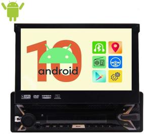 img 4 attached to 🚗 EinCar Android 10.0 Car Stereo Single Din DVD Player with Bluetooth GPS Navigation, Quad Core 1GB RAM 32GB ROM, Car AM/FM Audio Radio with 7" Capacitive Touch Screen, 1080P WiFi Mirror Link
