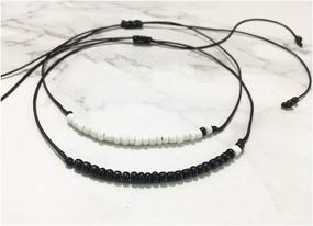 img 1 attached to 🤝 Adjustable Waterproof Handmade Cord Grey Camle Friendship Bracelet for Best Friends, Couples, and Families - Set of 2 Relationship Bracelets