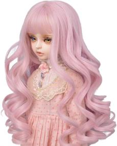 img 3 attached to 🎀 MuziWig 1/3 BJD SD Doll Hair Wig: Long Wave Curly Pink Color, Heat Resistant Fiber for BJD Dolls