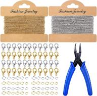 📿 complete 283-piece jewelry making kit: stainless steel chain, split jump rings, lobster clasps, pliers for diy earrings, bracelets, necklaces, anklets logo