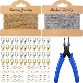 img 4 attached to 📿 Complete 283-Piece Jewelry Making Kit: Stainless Steel Chain, Split Jump Rings, Lobster Clasps, Pliers for DIY Earrings, Bracelets, Necklaces, Anklets