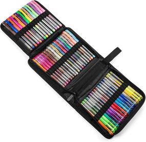 img 2 attached to 🖍️ Vibrant Nylea 100 Pack Glitter Gel Pens: Perfect for Coloring, Doodling, Scrapbooking, Writing, and More, with Convenient Silk Travel Case