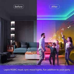 img 2 attached to 🌈 Transform Your Spaces with MagicColor LED Strip Lights - Lepro 65.6ft RGBIC Light Strip with Remote for Music Sync, Waterproof Design