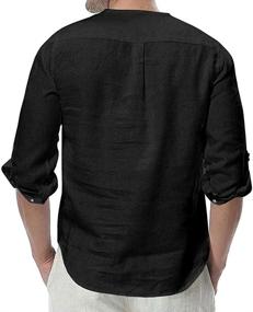 img 3 attached to 👕 WULFUL Cotton Henley Sleeve T Shirt: Premium Men's Clothing for Style and Comfort