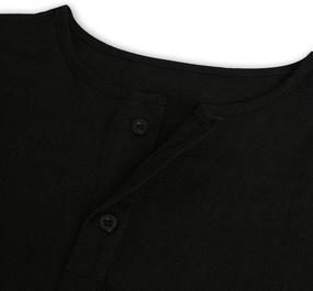 img 2 attached to 👕 WULFUL Cotton Henley Sleeve T Shirt: Premium Men's Clothing for Style and Comfort