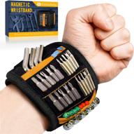 🔧 magnetic wristband with super strong magnets: the ultimate tool belt and perfect gift for men - stocking stuffers and unique christmas gifts for dad! holds screws, nails, drill bits with 15 powerful magnets logo
