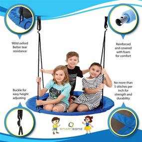 img 1 attached to 🪁 Blue Smartsome Flying Saucer Tree Swing – 40 Inch – Steel Frame – Indoor & Outdoor – Hours of Fun – Hardware Included – Easy Assembly – Great Kids Swing – Tree & Play Set Compatible – High Weight Capacity