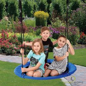 img 3 attached to 🪁 Blue Smartsome Flying Saucer Tree Swing – 40 Inch – Steel Frame – Indoor & Outdoor – Hours of Fun – Hardware Included – Easy Assembly – Great Kids Swing – Tree & Play Set Compatible – High Weight Capacity