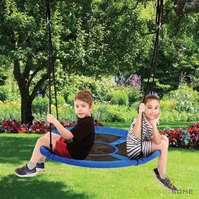 img 2 attached to 🪁 Blue Smartsome Flying Saucer Tree Swing – 40 Inch – Steel Frame – Indoor & Outdoor – Hours of Fun – Hardware Included – Easy Assembly – Great Kids Swing – Tree & Play Set Compatible – High Weight Capacity