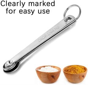 img 1 attached to Premium Stainless Steel Measuring Spoon Set for Precision Cooking and Baking - 5 Piece Set, Ideal for Dry and Liquid Ingredients, Fits in Spice Jars