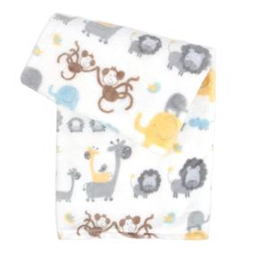 img 4 attached to 🦒 Tadpoles Ultra-Soft Microfleece Plush Safari Baby Blanket - Comfortable and Vibrant 30x40 Yellow/Grey Blanket for Your Little One