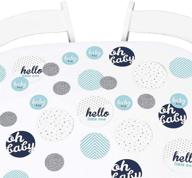 👶 big dot of happiness hello little one - blue and silver - baby shower giant circle confetti - boy baby shower decorations - large confetti (27 count) - add sparkle to your little boy's baby shower! logo