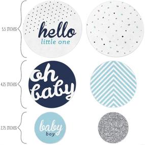 img 3 attached to 👶 Big Dot of Happiness Hello Little One - Blue and Silver - Baby Shower Giant Circle Confetti - Boy Baby Shower Decorations - Large Confetti (27 Count) - Add Sparkle to Your Little Boy's Baby Shower!