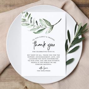 img 3 attached to 🌿 Bliss Collections Wedding Reception Thank You Cards - Pack of 50 Greenery Cards: Perfect Decorative Touch for Your Table Centerpiece, Place Setting, and Wedding Decorations! Made in the USA - 4x6 Size