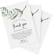 🌿 bliss collections wedding reception thank you cards - pack of 50 greenery cards: perfect decorative touch for your table centerpiece, place setting, and wedding decorations! made in the usa - 4x6 size logo