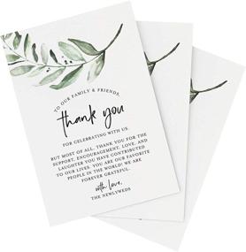 img 4 attached to 🌿 Bliss Collections Wedding Reception Thank You Cards - Pack of 50 Greenery Cards: Perfect Decorative Touch for Your Table Centerpiece, Place Setting, and Wedding Decorations! Made in the USA - 4x6 Size
