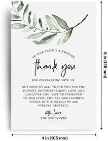 img 2 attached to 🌿 Bliss Collections Wedding Reception Thank You Cards - Pack of 50 Greenery Cards: Perfect Decorative Touch for Your Table Centerpiece, Place Setting, and Wedding Decorations! Made in the USA - 4x6 Size