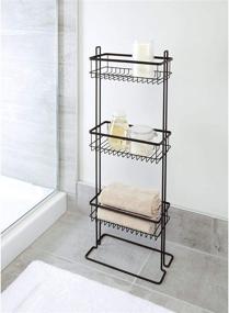 img 2 attached to 🚿 Ideal Organizational Solution: iDesign Everett Metal Standing Shower Caddy for Bath Essentials, 3-Tier Baskets, Matte Black