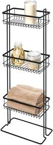 img 4 attached to 🚿 Ideal Organizational Solution: iDesign Everett Metal Standing Shower Caddy for Bath Essentials, 3-Tier Baskets, Matte Black