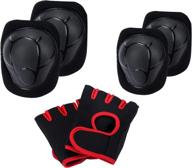 eedan kids protective gear - child's pad set for biking, skating, and multi sports safety protection - includes knee elbow pads and gloves for cycling, rollerblading, scooter riding, and more logo