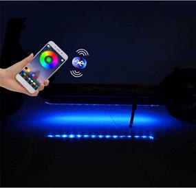 img 3 attached to 🌈 Waterproof RGB Color-Changing LED Light Bar with Bluetooth Controller for Skateboards, Scooters, Longboards, Bicycles - Battery-Powered Safety Decorative Lights (2×1.64 ft)