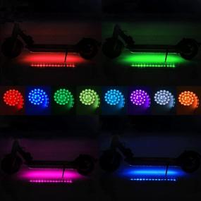 img 2 attached to 🌈 Waterproof RGB Color-Changing LED Light Bar with Bluetooth Controller for Skateboards, Scooters, Longboards, Bicycles - Battery-Powered Safety Decorative Lights (2×1.64 ft)