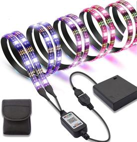 img 4 attached to 🌈 Waterproof RGB Color-Changing LED Light Bar with Bluetooth Controller for Skateboards, Scooters, Longboards, Bicycles - Battery-Powered Safety Decorative Lights (2×1.64 ft)