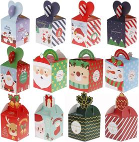 img 4 attached to 🎁 Christmas Candy Boxes: 24 Pieces, 12 Styles - Perfect Holiday Gifts, Party Favors & Goody Bags