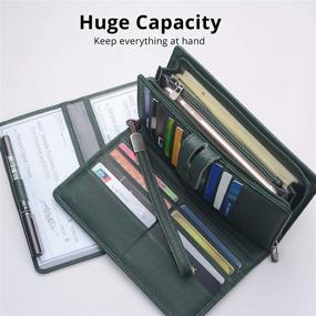 img 1 attached to Large Women's RFID Leather Wristlet Wallet Organizer with Zipper Pocket - Big Capacity Phone Checkbook Holder