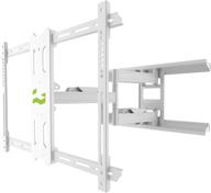 kanto pdx650w full motion articulating tv wall mount for 37-75 inch tvs - low profile, 22-inch extension, cable management, swivel & tilt - white logo