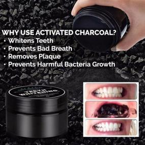 img 2 attached to 🦷 Natural Activated Charcoal Teeth Whitener Powder - 2-Pack Set with Bamboo Brush, Teeth Whitening Charcoal Powder for Effective Oral Care
