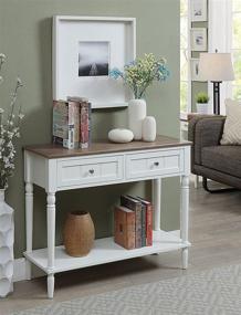 img 4 attached to 🌿 Convenience Concepts French Country Two Drawer Hall Table in Driftwood/White: The Perfect Blend of Style and Practicality